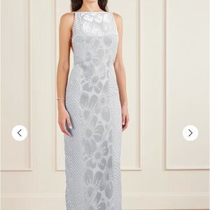 SIR the label Ventura Open-back velvet Floral Maxi Dress